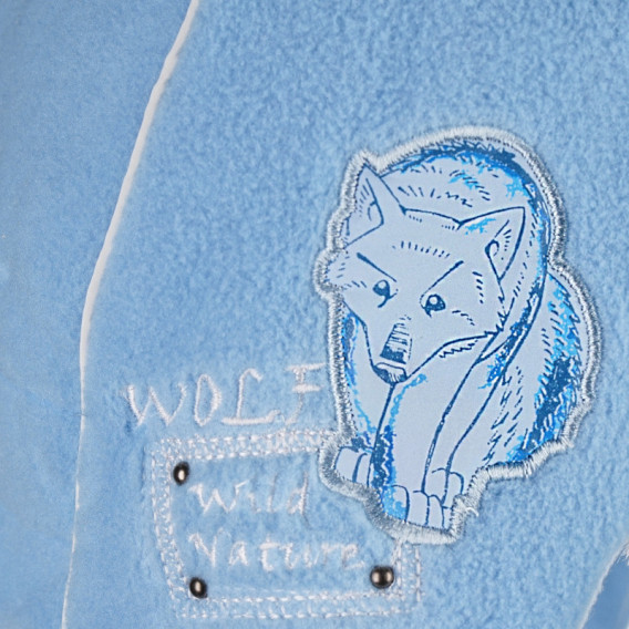 Σκουφάκι για αγόρι σε ανοιχτό μπλε χρώμα, με σχέδιο λύκο TUTU 100170 3