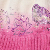 Πλεκτό μάλλινο σκουφάκι με ροζ διακοσμητικές πετρούλες, για κορίτσι TUTU 100197 3