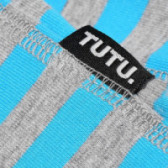 Ριγέ κασκόλ με ανοιχτό μπλε-γκρι χρώμα TUTU 100250 2