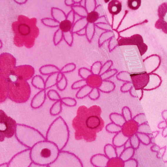 Βελούδινο ροζ φουλάρι με φλοράλ σχέδιο, για κορίτσι TUTU 100409 2
