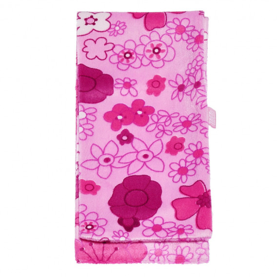 Βελούδινο ροζ φουλάρι με φλοράλ σχέδιο, για κορίτσι TUTU 100410 3