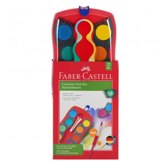 Υδατοχρώματα σε 12 διαφορετικά χρώματα CONNECTOR Faber Castell 101043 