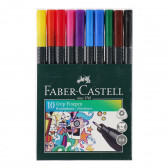 Μαρκαδόροι σε 10 διαφορετικά χρώματα 0,4 mm σε blister από PVC Faber Castell 101046 
