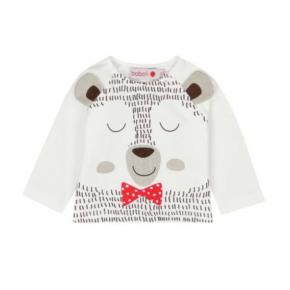 Βαμβακερή μπλούζα με μακριά μανίκια και χαρούμενη εκτύπωση για ένα μωρό - unisex Boboli 102 