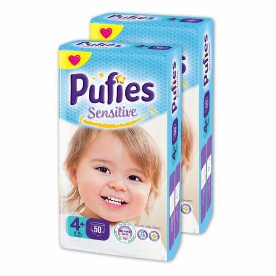 Diapers Pufies Sensitive Maxi+ 4, Maxi Pack 100  τεμάχια Pufies 10208 