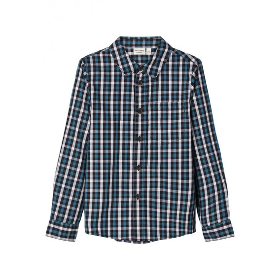 Βαμβακερό μακρυμάνικο πουκάμισο με τσέπη, για αγόρι Name it 102537 