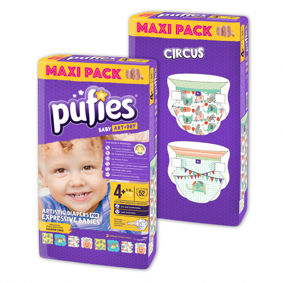 Πάνες Pufies Pufies Maxi+ 4, Maxi Pack 50  τεμάχια Circus. Pufies 10254 