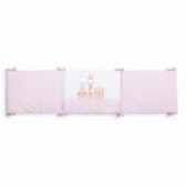 Βαμβακερή πάντα κούνιας ροζ χρώματος με διακόσμηση ζωάκι Inter Baby 102953 