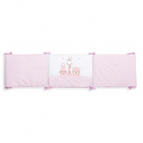 Βαμβακερή πάντα κούνιας ροζ χρώματος με διακόσμηση ζωάκι Inter Baby 102953 