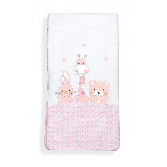 Σετ ύπνου 3 τεμαχίων ροζ χρώματος από 100% βαμβάκι για κορίτσι Inter Baby 102965 