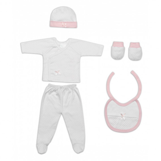Σετ δώρου για νεογέννητο 5 τεμαχίων ροζ Inter Baby 103002 