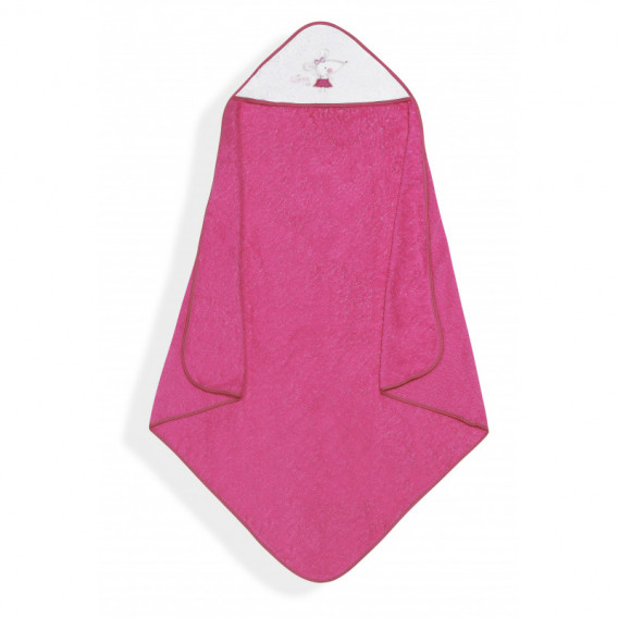 Βρεφική μπουρνουζοπετσέτα, I Love You Ratoncito, σε ροζ χρώμα, για κορίτσι Inter Baby 103169 