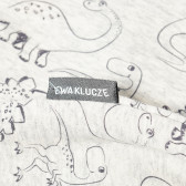 Βαμβακερή μπλούζα με κουκούλα και γκρι σχέδια Ewa Klucze 104905 5