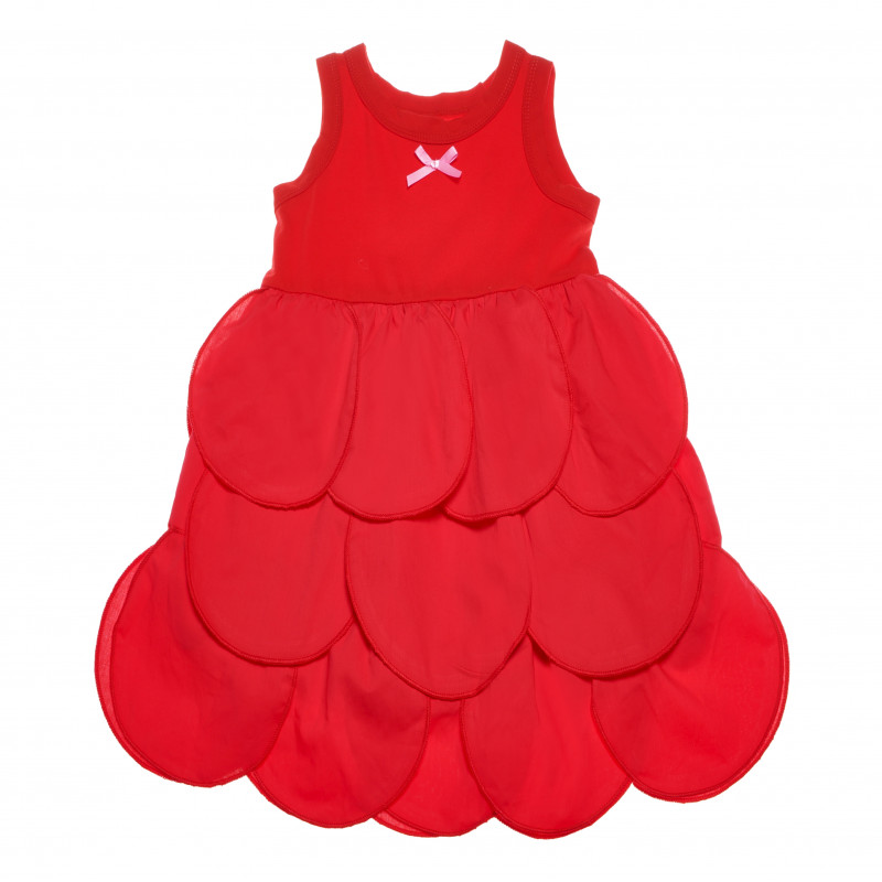 Αμάνικο βαμβακςρό φόρεμα με μεγάλους κύκλους σε κόκκινο χρώμα  105054