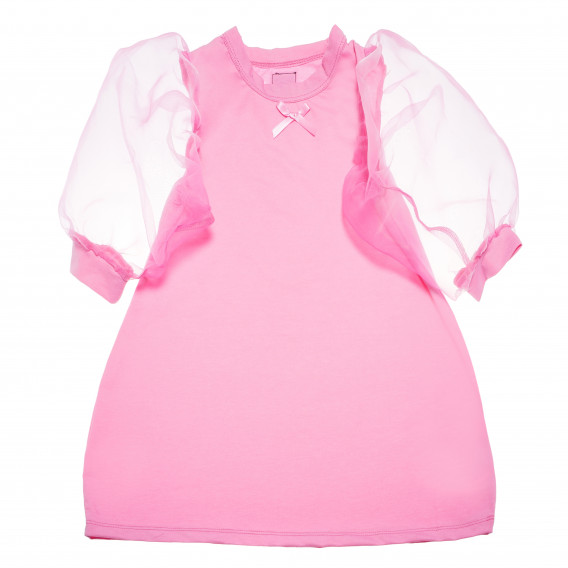Παιδικό φόρεμα με μακρυ μανίκι από τούλι σε ροζ χρώμα The Tiny Universe 105085 