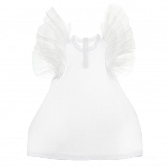 Παιδικο φόρεμα με κοντό μανίκι σε λευκό χρώμα The Tiny Universe 105119 