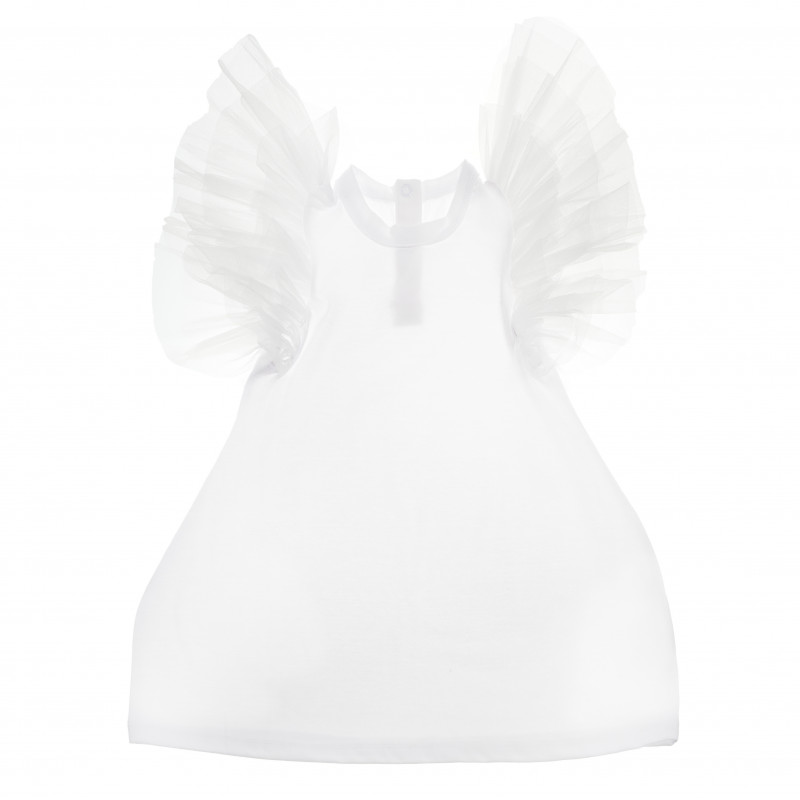 Παιδικο φόρεμα με κοντό μανίκι σε λευκό χρώμα  105119