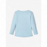 Βαμβακερή μπλούζα μακρυμάνικη, σε γαλάζιο χρώμα για κορίτσια Name it 107410 2