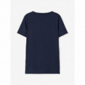Κοντομάνικο μπλουζάκι από οργανικό βαμβάκι ,σε σκούρο μπλε για αγόρια Name it 107507 2