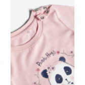 Βαμβακερή μπλούζα με panda σε ροζ χρώμα για κορίτσια Name it 107572 3