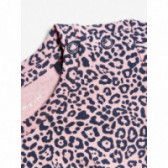 Βαμβακερό φόρεμα με animal τύπωμα, ροζ για κορίτσια Name it 107580 3