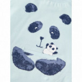 Βαμβακερή μπλούζα με τύπωμα Panda, μπλε για αγόρια Name it 107617 3