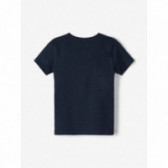 Μπλουζάκι από οργανικό βαμβάκι με τύπωμα, σκούρο μπλε Name it 107619 2