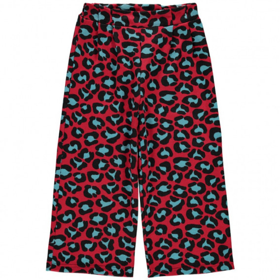 Βαμβακερό παντελόνι με τύπωμα ζώου, κόκκινο για κορίτσια Name it 107658 