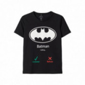Βαμβακερό μπλουζάκι Batman, μαύρο για αγόρια Name it 107674 