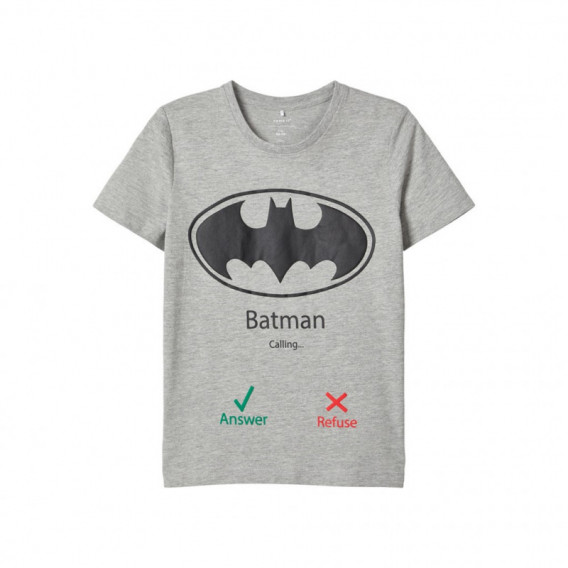 Βαμβακερό μπλουζάκι Batman, γκρι για αγόρια Name it 107677 