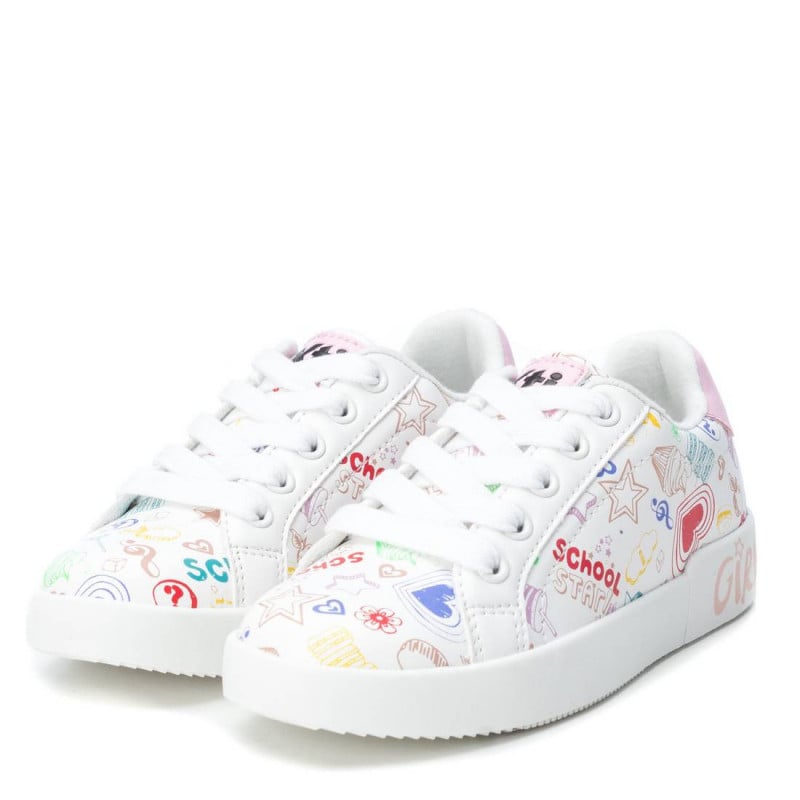 Λευκά sneakers με πολύχρωμα σχέδια, για κορίτσι  107850