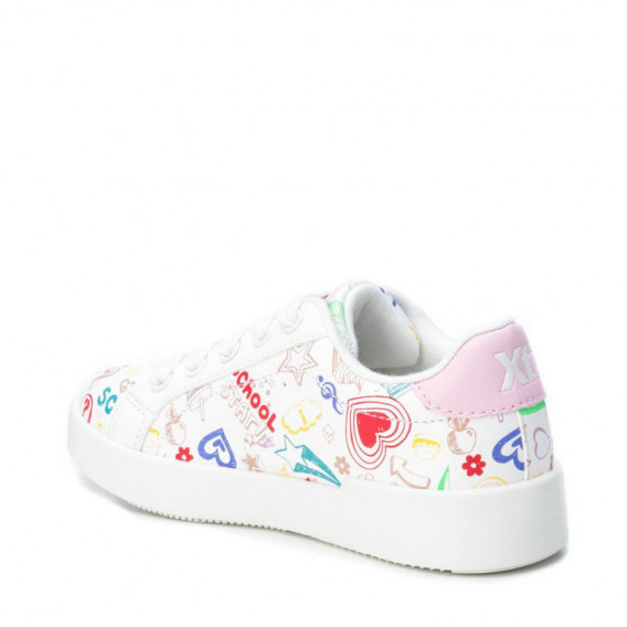 Λευκά sneakers με πολύχρωμα σχέδια, για κορίτσι XTI 107853 4