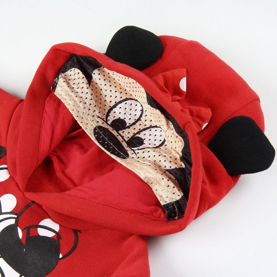 Φούτερ Minnie Mouse για κορίτσι, σε κόκκινο χρώμα, με κουκούλα Minnie Mouse 1095 4
