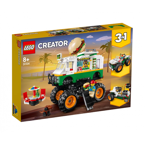 Lego Creator, Monster Truck Hamburger Stand, 499 τεμάχια Lego 109982 