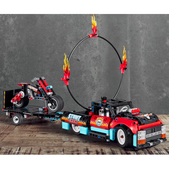 Σετ Lego, Φορτηγό και μοτοσικλέτα για ακροβατικά, 610 τεμάχια Lego 110442 10