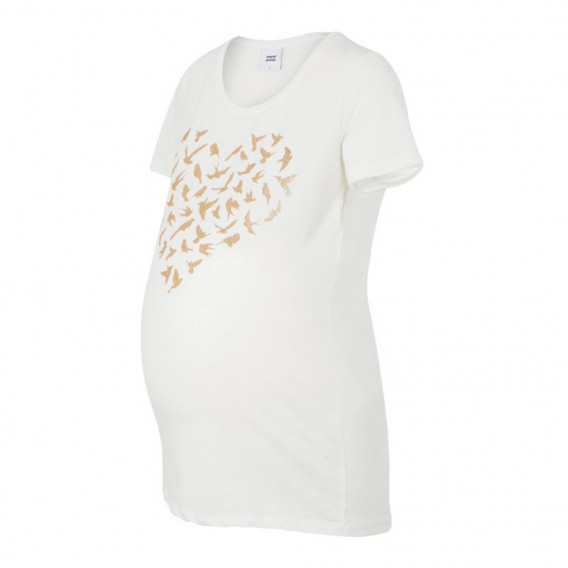 Λευκή μπλούζα με τύπωμα για έγκυες γυναίκες Mamalicious 110588 