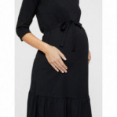 Μαλακό βαμβακερό midi φόρεμα μητρότητας, μαύρο Mamalicious 110601 4