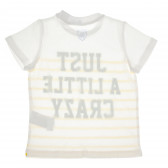Παιδικό βαμβακερό μπλουζάκι με τύπωμα, κίτρινο ριγέ Chicco 111070 2