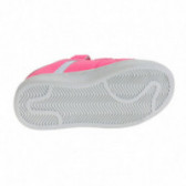 Πάνινα παπούτσια με velcro και λευκές πινελιές για κορίτσι, ροζ Beppi 111728 4