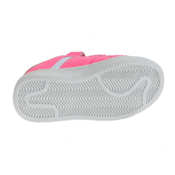 Πάνινα παπούτσια με velcro και λευκές πινελιές για κορίτσι, ροζ Beppi 111728 4