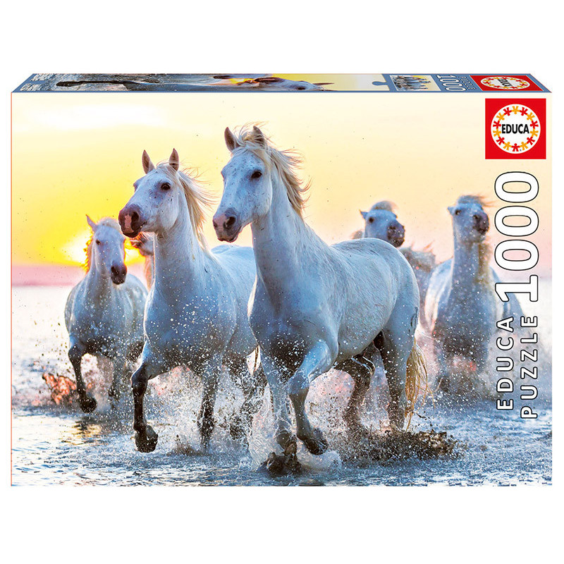 Παζλ Λευκά άλογα στο ηλιοβασίλεμα  11239