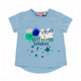 Μπλουζάκι βαμβακερό για κορίτσι Boboli με απλικέ, μπλε Boboli 112785 