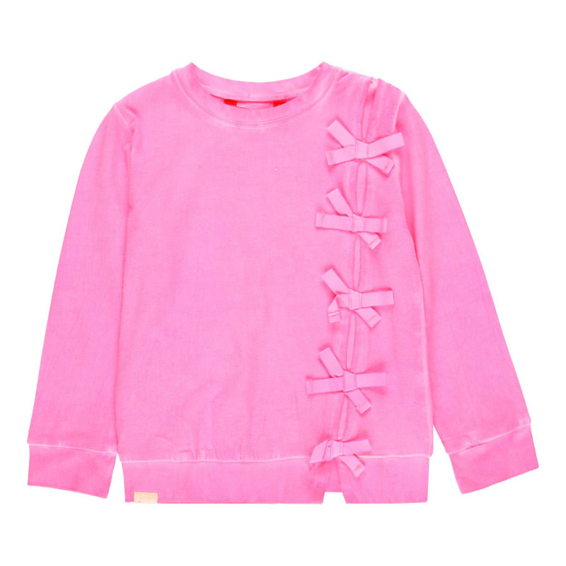 Βαμβακερή μπλούζα κοριτσιού Boboli με κορδέλες, ροζ  112882