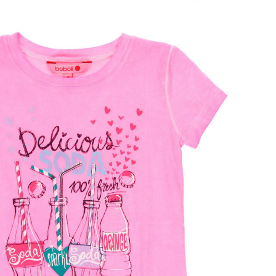 Τυπωμένο μπλουζάκι κοριτσιού Boboli, ροζ Boboli 112897 3