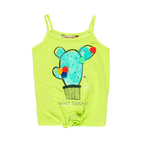 Βαμβακερή μπλούζα Boboli για κορίτσι με απλικέ, πράσινο Boboli 112916 