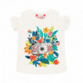 Μπλουζάκι Boboli, λευκό με λουλουδάτο σχέδιο Boboli 112925 