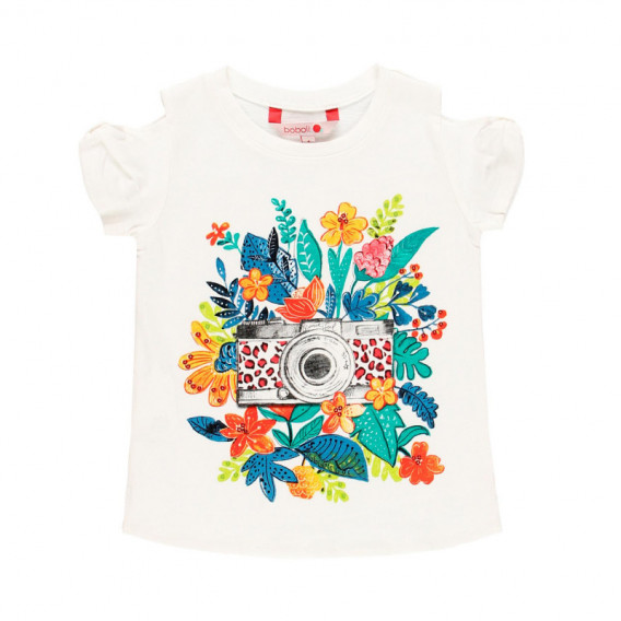 Μπλουζάκι Boboli, λευκό με λουλουδάτο σχέδιο Boboli 112925 