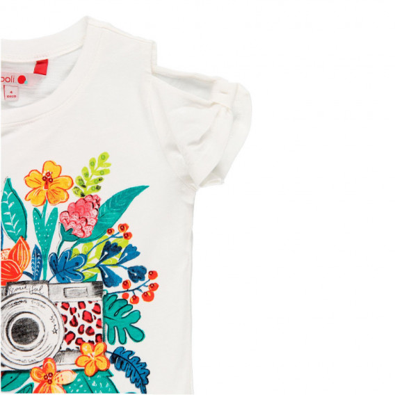 Μπλουζάκι Boboli, λευκό με λουλουδάτο σχέδιο Boboli 112929 5