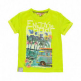 Βαμβακερό μπλουζάκι Boboli boy με τύπωμα σερφ, πράσινο Boboli 112973 