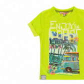 Βαμβακερό μπλουζάκι Boboli boy με τύπωμα σερφ, πράσινο Boboli 112975 3
